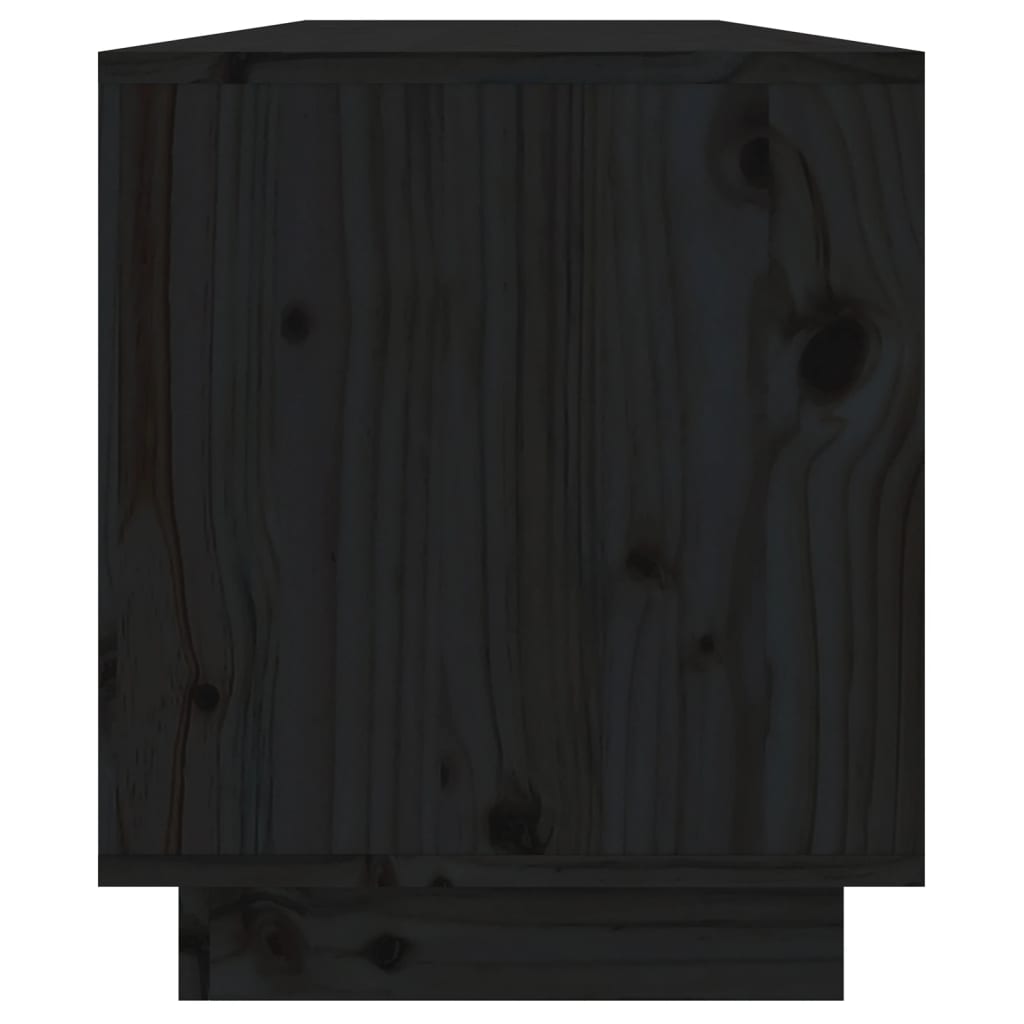 vidaXL TV skrinka čierna 110,5x34x40 cm masívna borovica