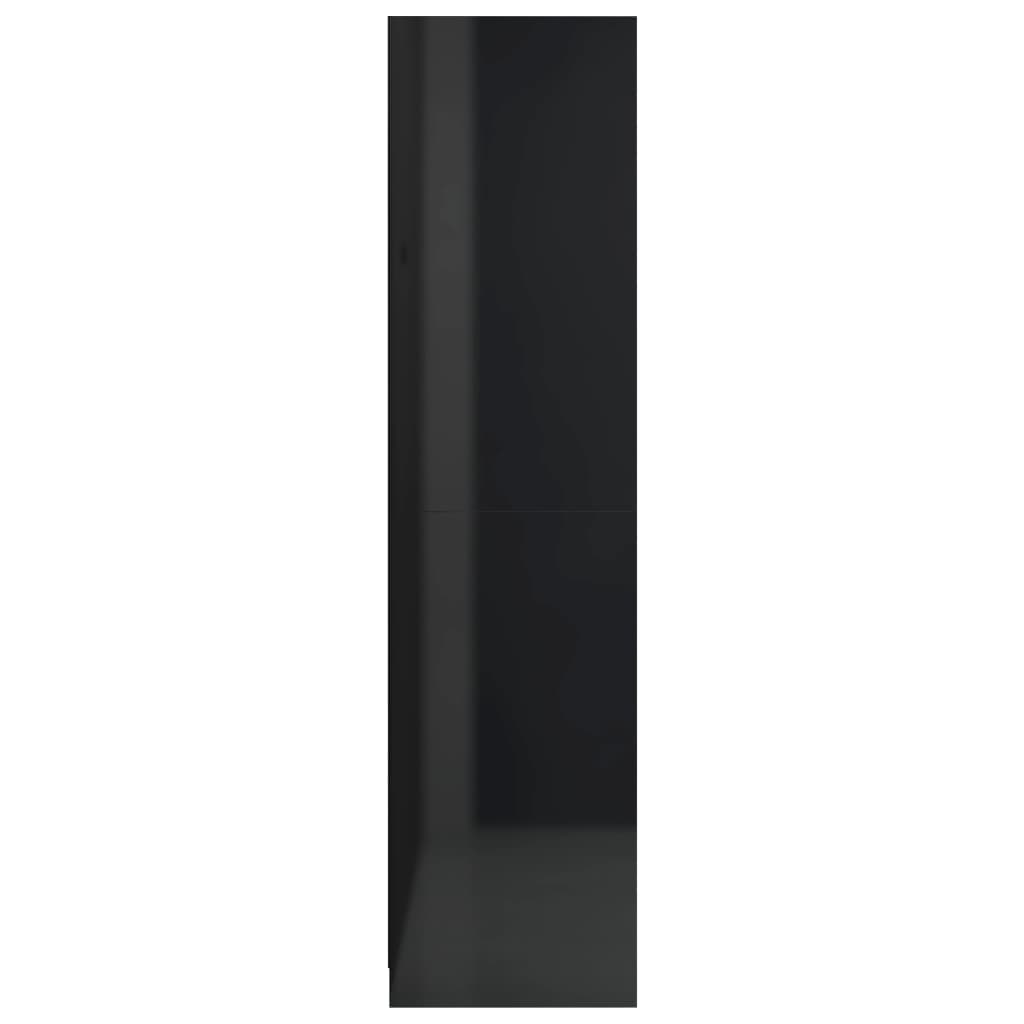 vidaXL Šatník lesklý čierny 100x50x200 cm drevotrieska