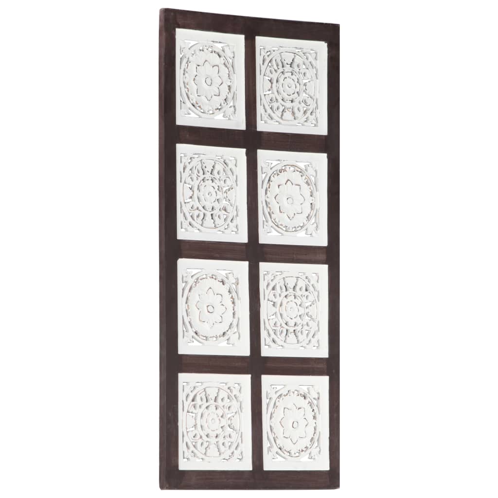 vidaXL Ručne vyrezávaný nástenný panel MDF 40x80x1,5 cm hnedý a biely