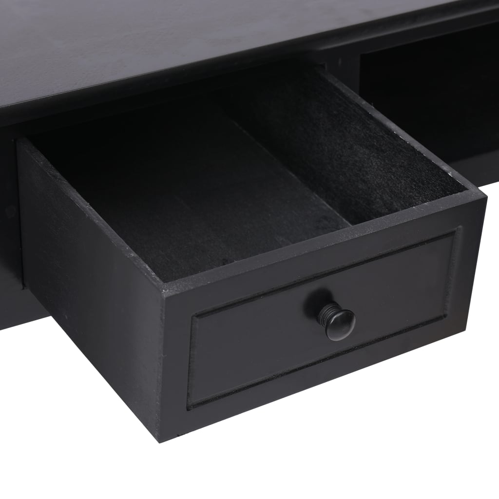 vidaXL Písací stôl čierny 110x45x76 cm drevený