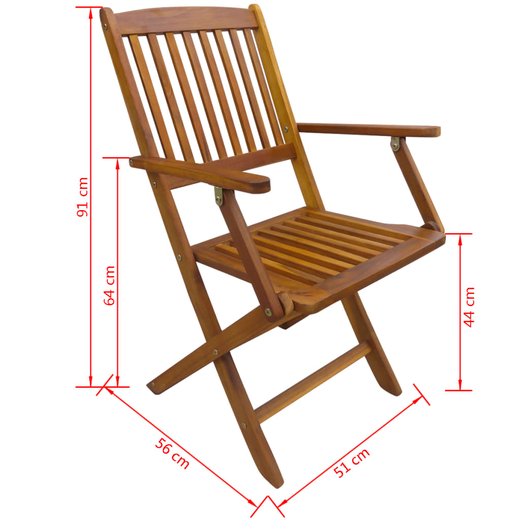 vidaXL Skladacie vonkajšie stoličky 2 ks, akáciový masív