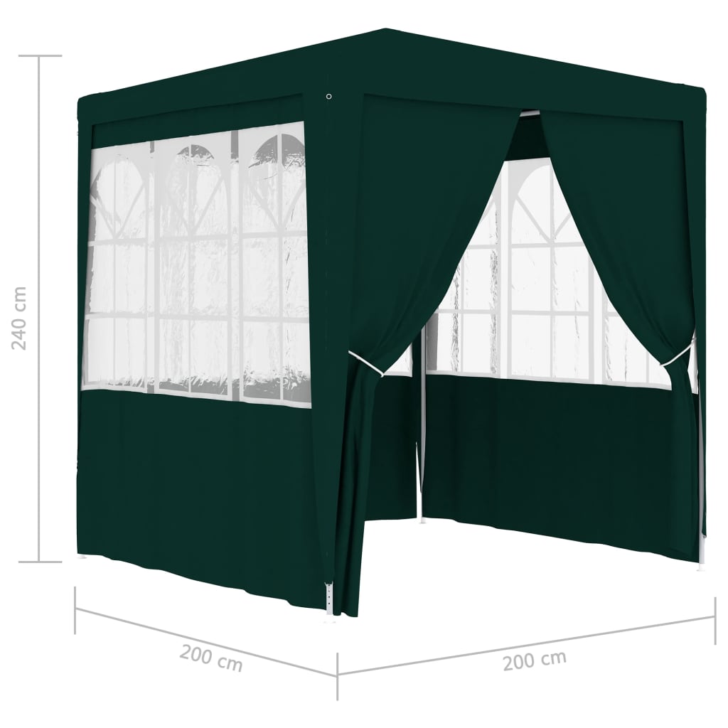 vidaXL Profesionálny párty stan+bočné steny 2x2 m, zelený 90 g/m²