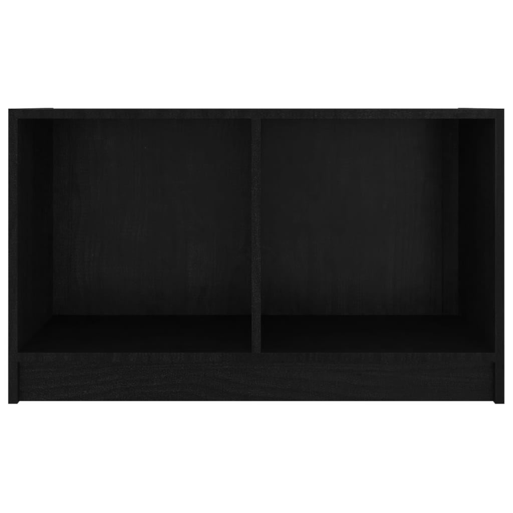 vidaXL TV skrinka čierna 70x33x42 cm masívne borovicové drevo