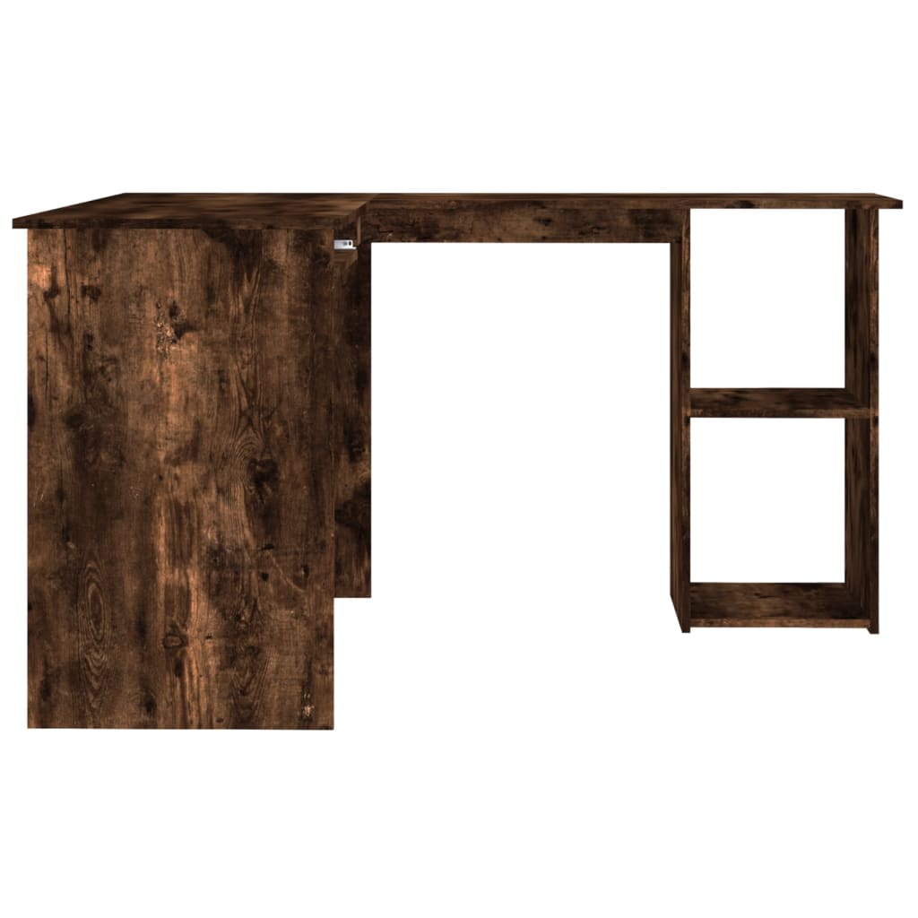 vidaXL Rohový stôl dymový dub 120x140x75 cm kompozitné drevo