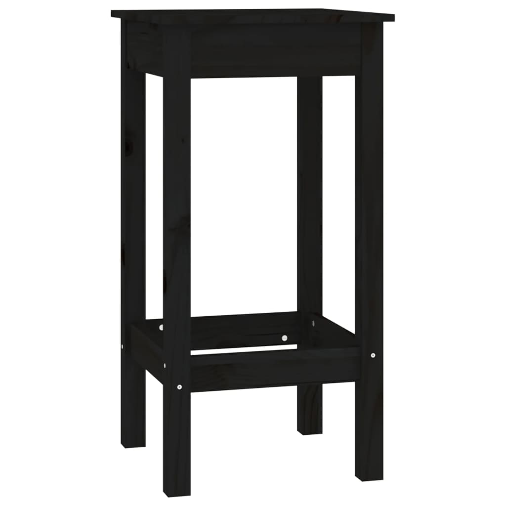 vidaXL 4-dielna súprava barových stoličiek čierna borovicový masív