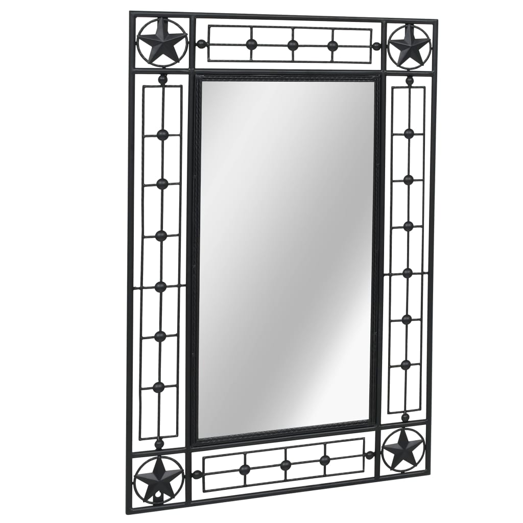 vidaXL Záhradné nástenné zrkadlo obdĺžnikové 50x80 cm čierne