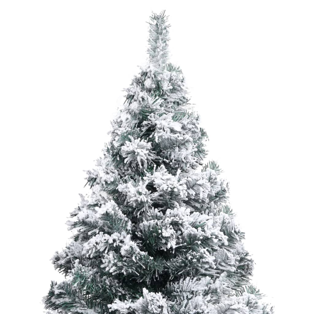 vidaXL Osvetlený umelý vianočný stromček, zasnežený, zelený 180 cm