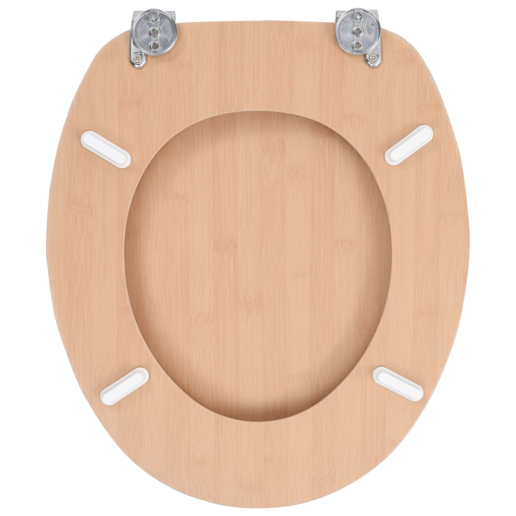 vidaXL WC sedadlo s poklopom, MDF, bambusový dizajn