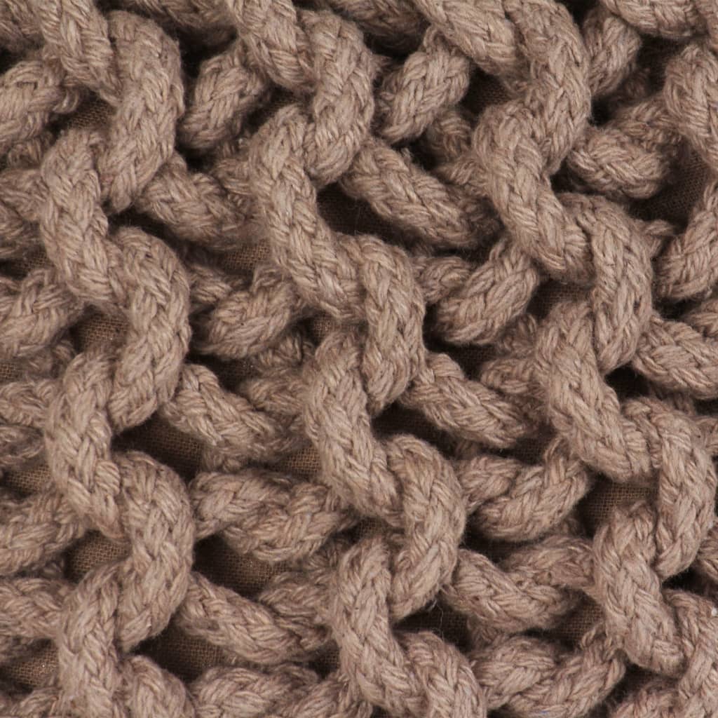 vidaXL Ručne pletená bavlnená taburetka, 50x35 cm, hnedá
