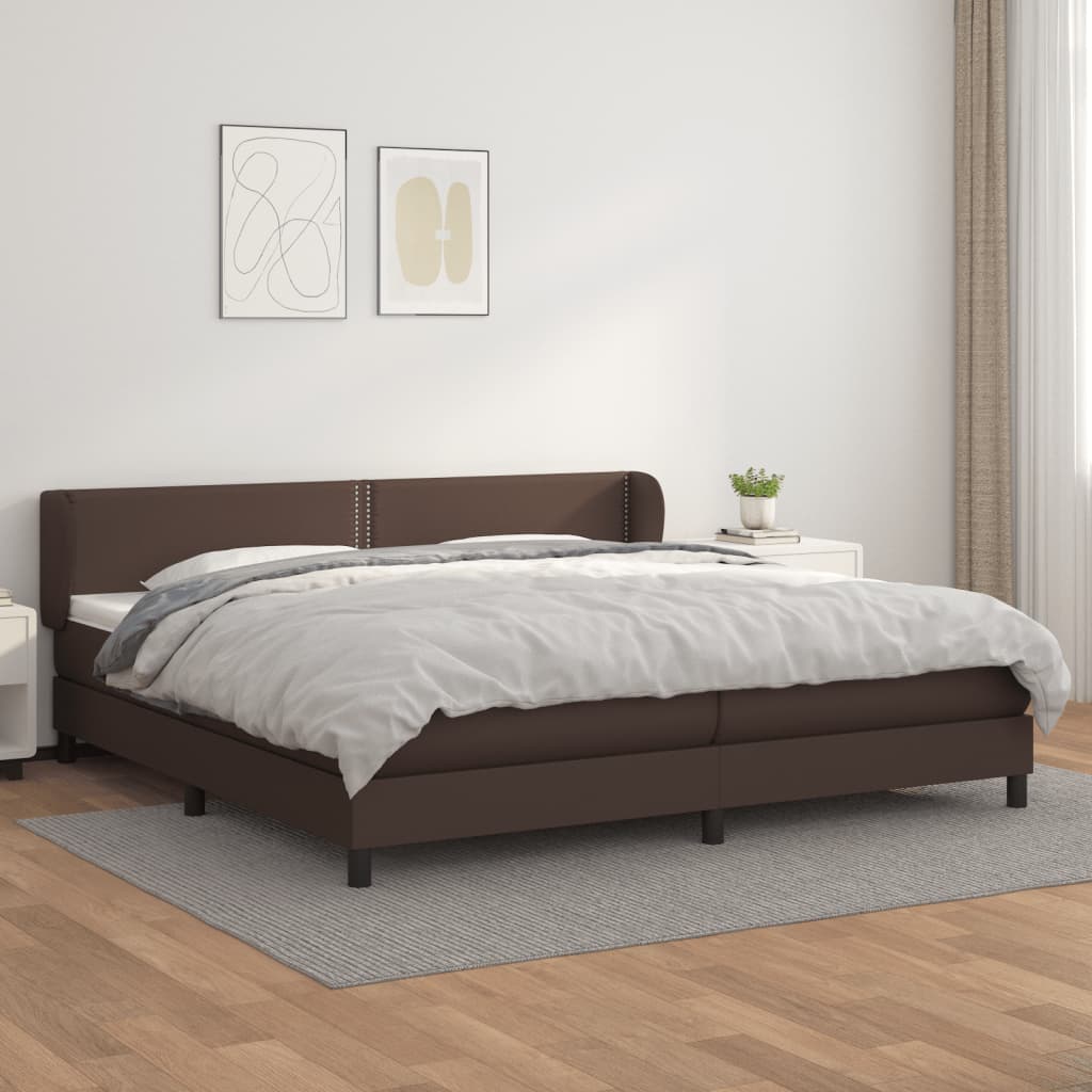 vidaXL Boxspring posteľ s matracom hnedá 200x200 cm umelá koža