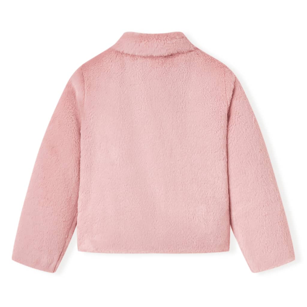 Detský kabát z umelej kožušiny ružový 92