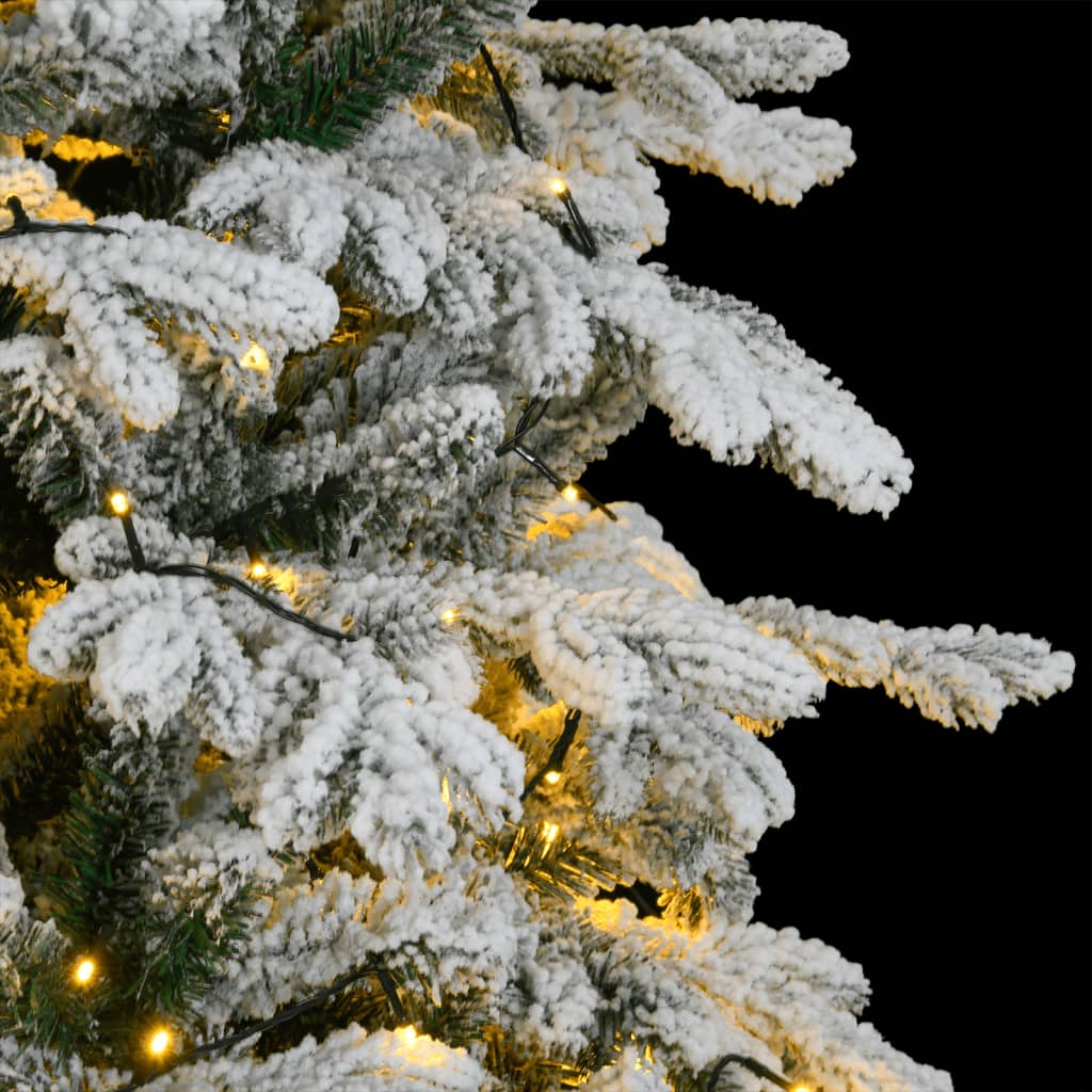 vidaXL Umelý výklopný vianočný stromček 300 LED a snehové vločky 180cm