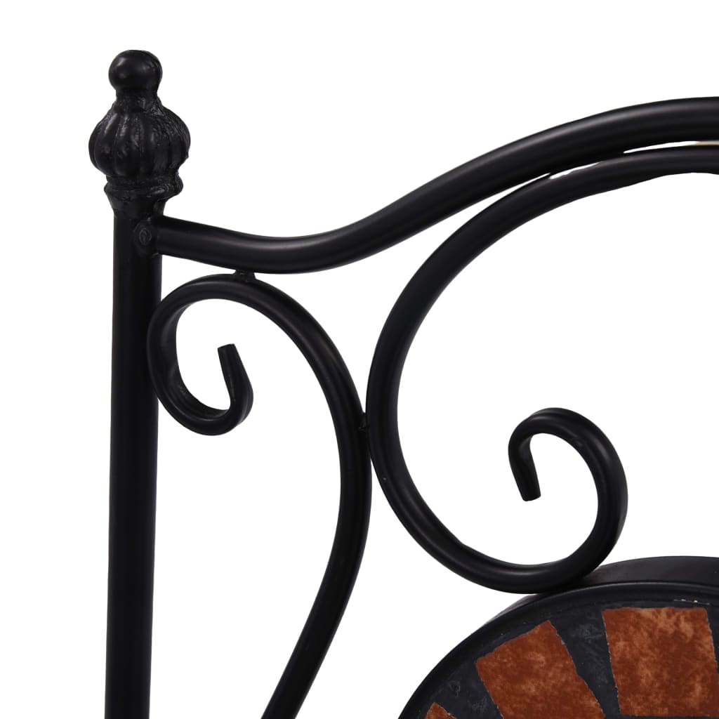vidaXL Mozaikové bistro stoličky 2 ks, hnedé, keramika