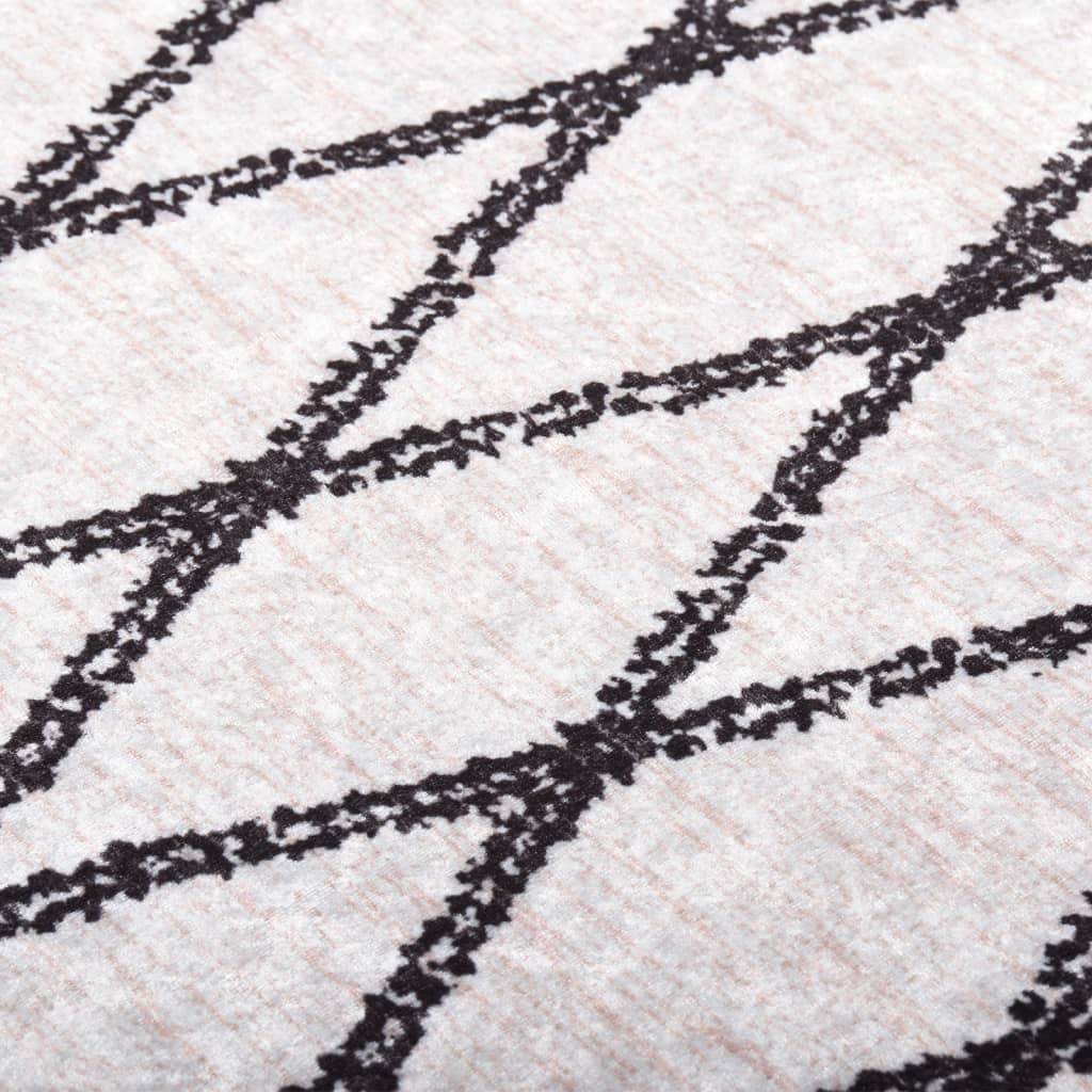vidaXL Prateľný koberec 160x230 cm čierno-biely protišmykový