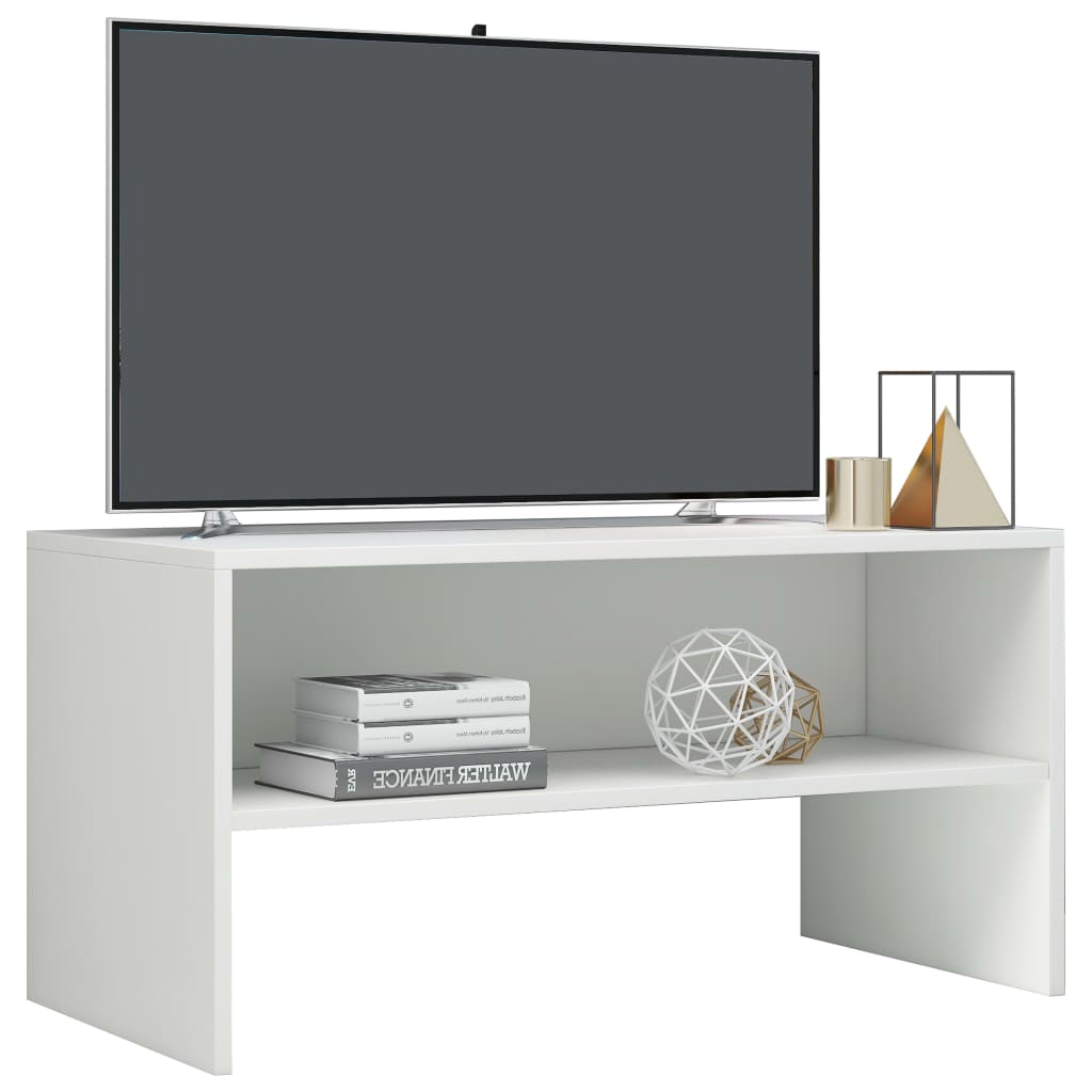 vidaXL TV skrinka biela 80x40x40 cm drevotrieska vysokolesklá