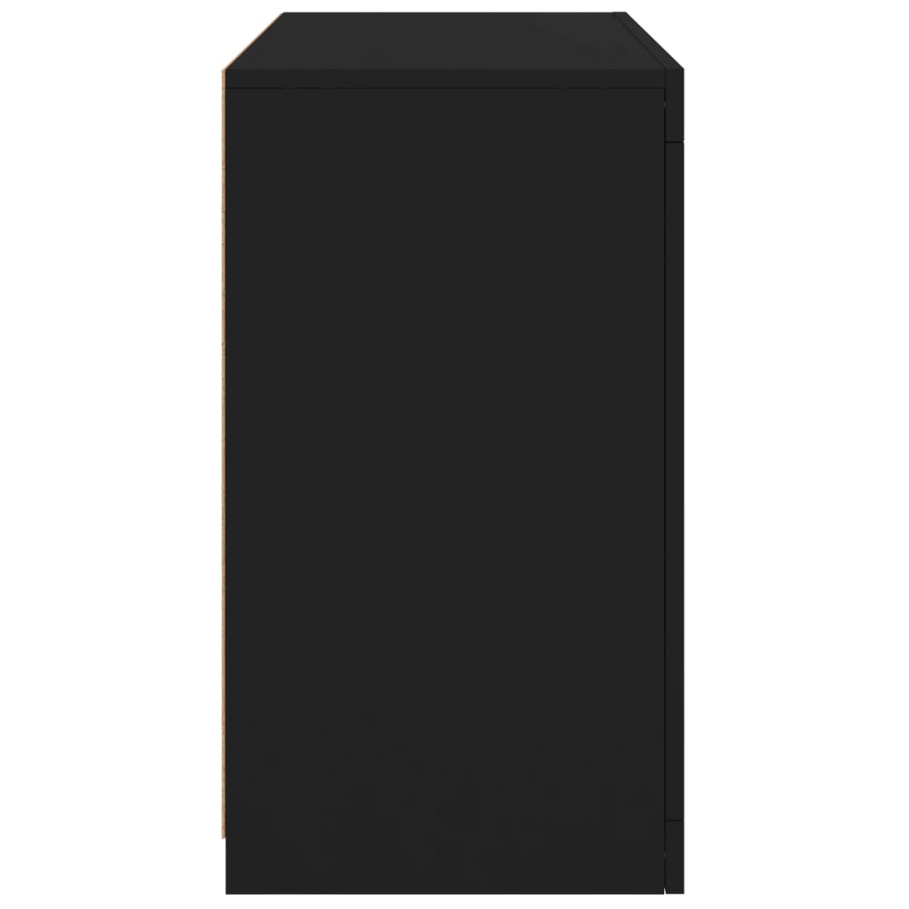 vidaXL Komoda s LED svetlami čierna 60,5x37x67 cm