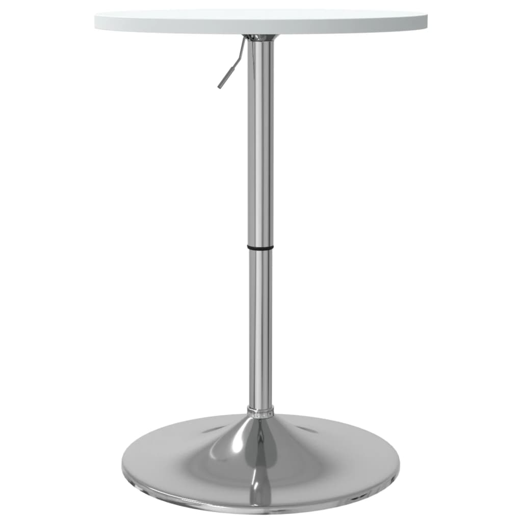 vidaXL Barový stôl biely 50x50x90 cm kompozitné drevo a chrómov. oceľ