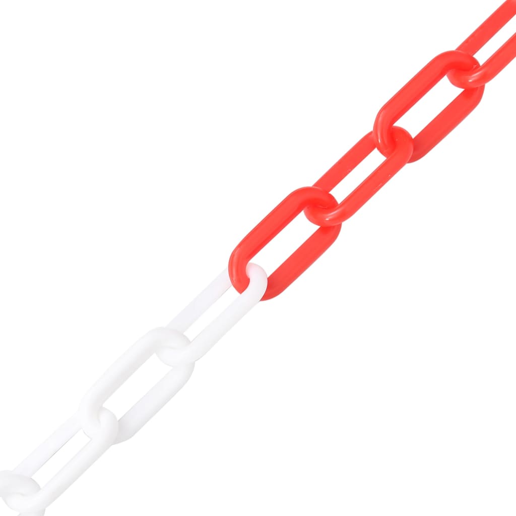 vidaXL Výstražná reťaz červeno-biela 30 m Ø8 mm plastová
