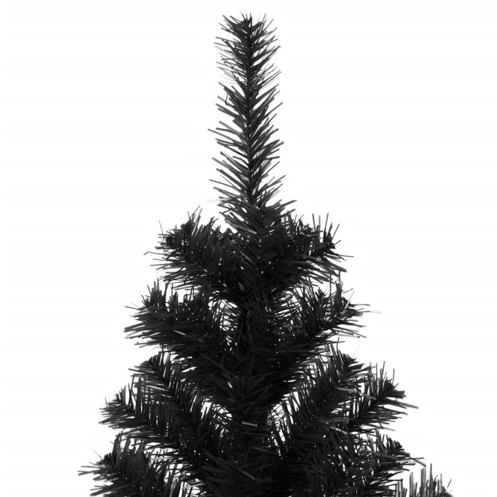 vidaXL Umelý vianočný stromček so stojanom, čierny 240 cm, PVC