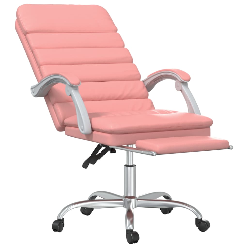 vidaXL Sklápacie masážne kancelárske kreslo ružové umelá koža