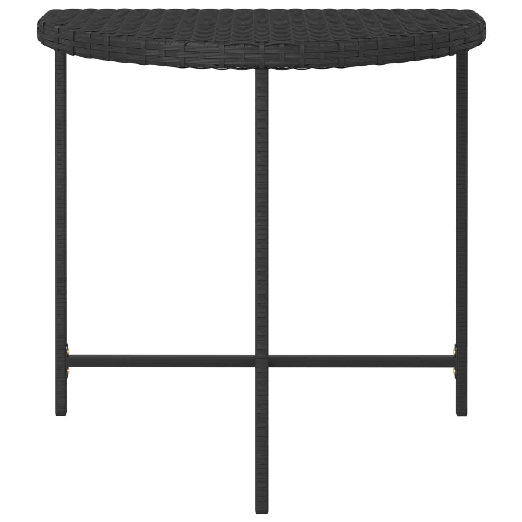 vidaXL Záhradný stôl čierny 80x50x75 cm polyratan