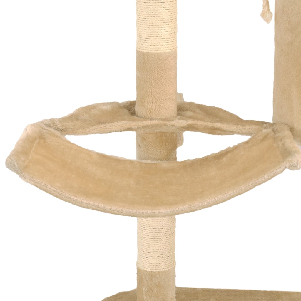 vidaXL Škrabadlo pre mačky so sisalovými stĺpikmi nástenné 194 cm béžové