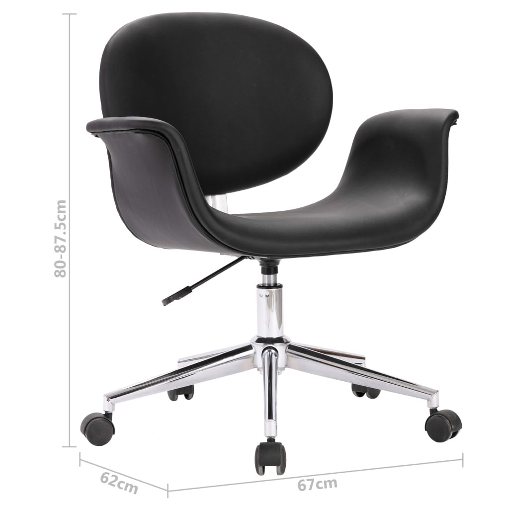 vidaXL Otočná jedálenská stolička, čierna, umelá koža