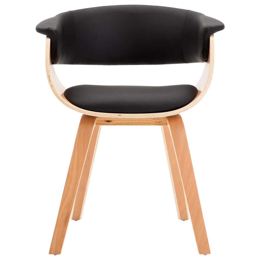 vidaXL Jedálenská stolička čierna ohýbané drevo a umelá koža