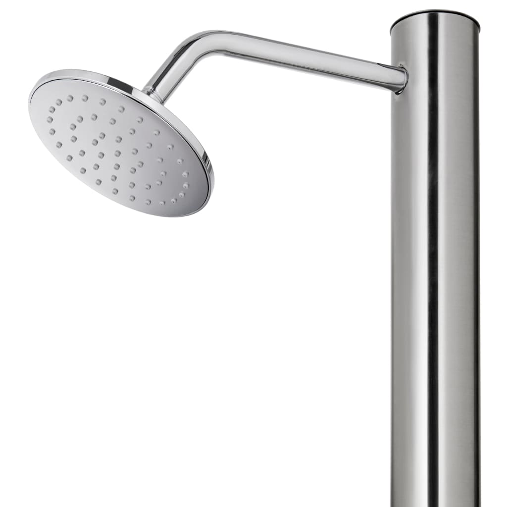 vidaXL Záhradná sprcha so sivým podstavcom 220 cm nehrdzavejúca oceľ