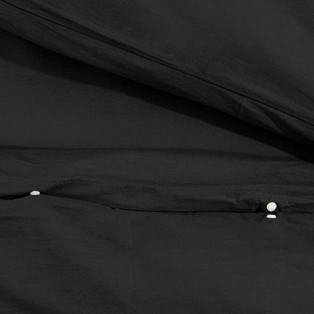 vidaXL Súprava obliečok na paplón čierna 135x200 cm bavlna
