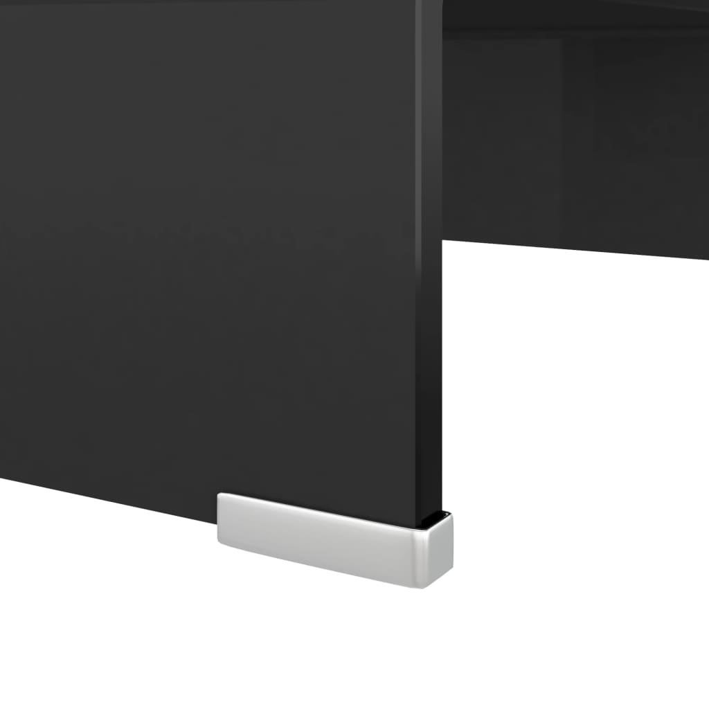 vidaXL Sklenený TV stojan/stojan pod monitor, čierny, 40x25x11 cm
