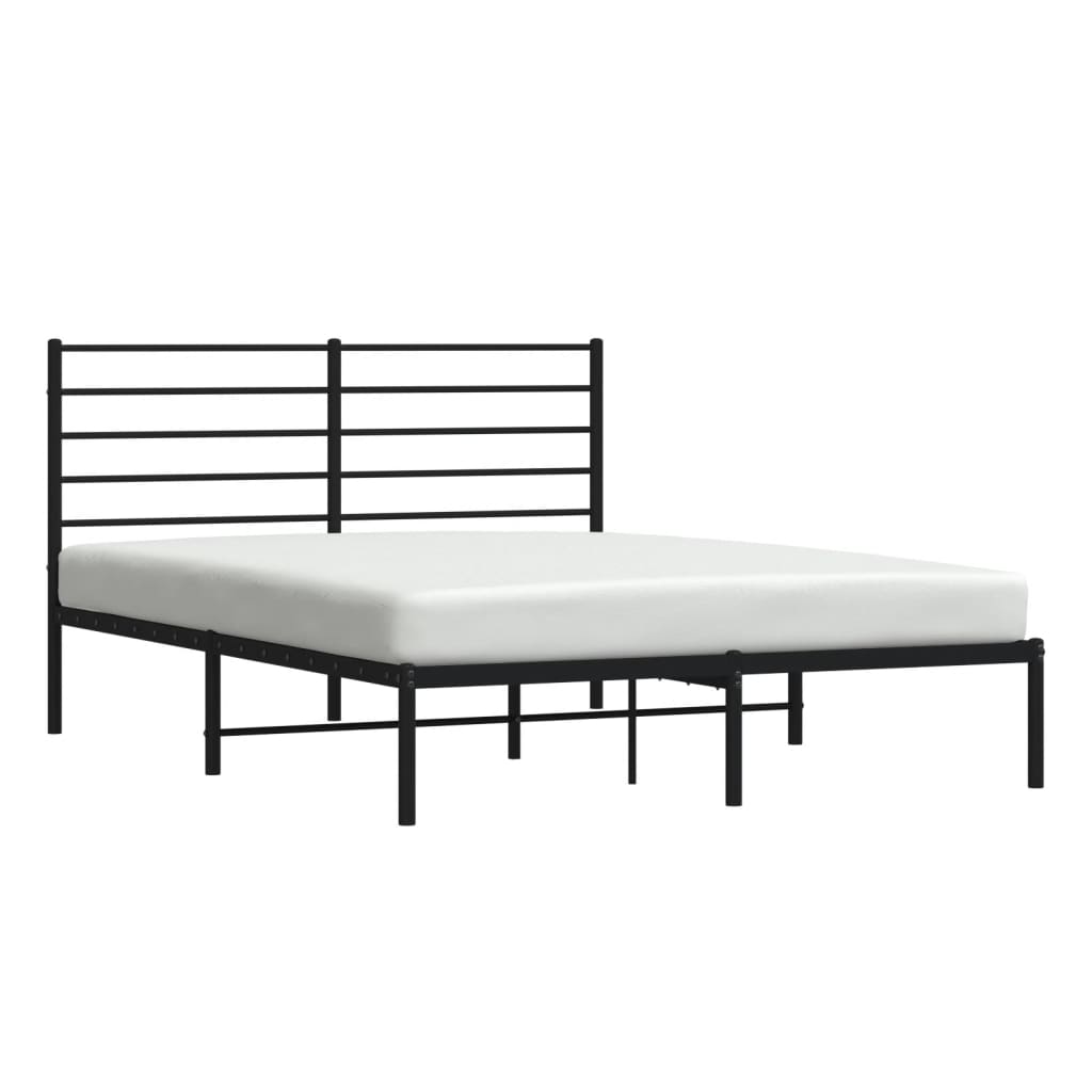vidaXL Kovový rám postele s čelom čierny 120x190 cm