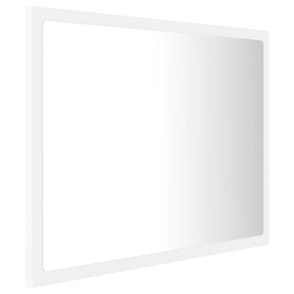 vidaXL Kúpeľňové zrkadlo s LED, biele 60x8,5x37 cm, akryl