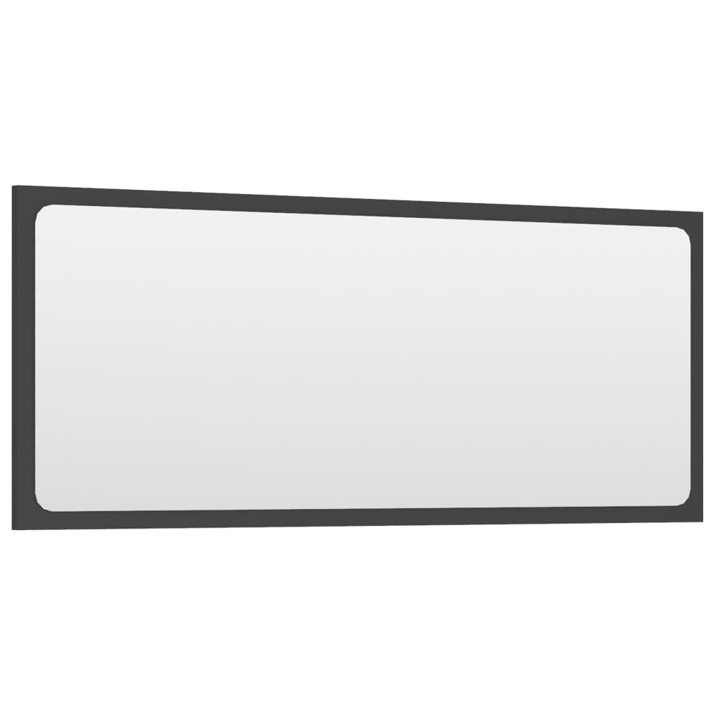 vidaXL Kúpeľňové zrkadlo, sivé 90x1,5x37 cm, kompozitné drevo