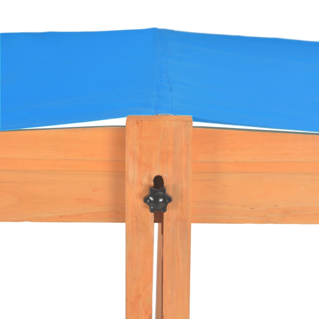 vidaXL Pieskovisko s nastaviteľnou strieškou, jedľové drevo, modré UV50