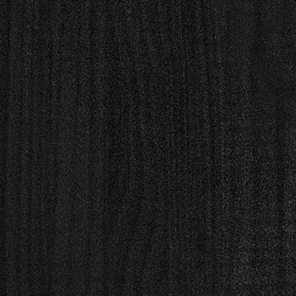 vidaXL Knižnica/deliaca stena čierna 40x35x135 cm masívna borovica