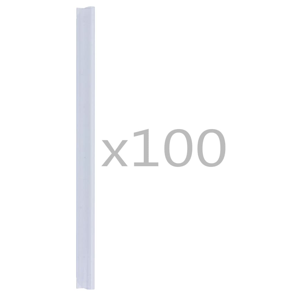 vidaXL 100 ks plotové upínacie lišty transparentné PVC