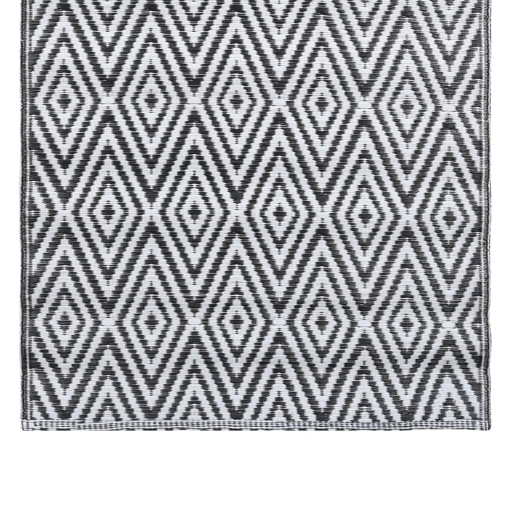 vidaXL Vonkajší koberec bielo-čierny 120x180 cm PP