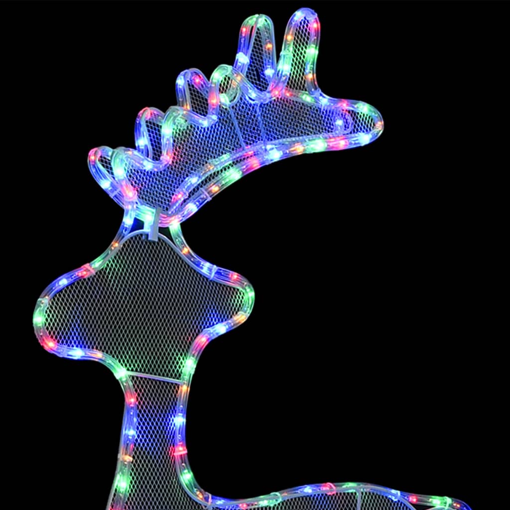 vidaXL Vianočná sieťovinová dekorácia so sobom 306 LED 60x24x89 cm