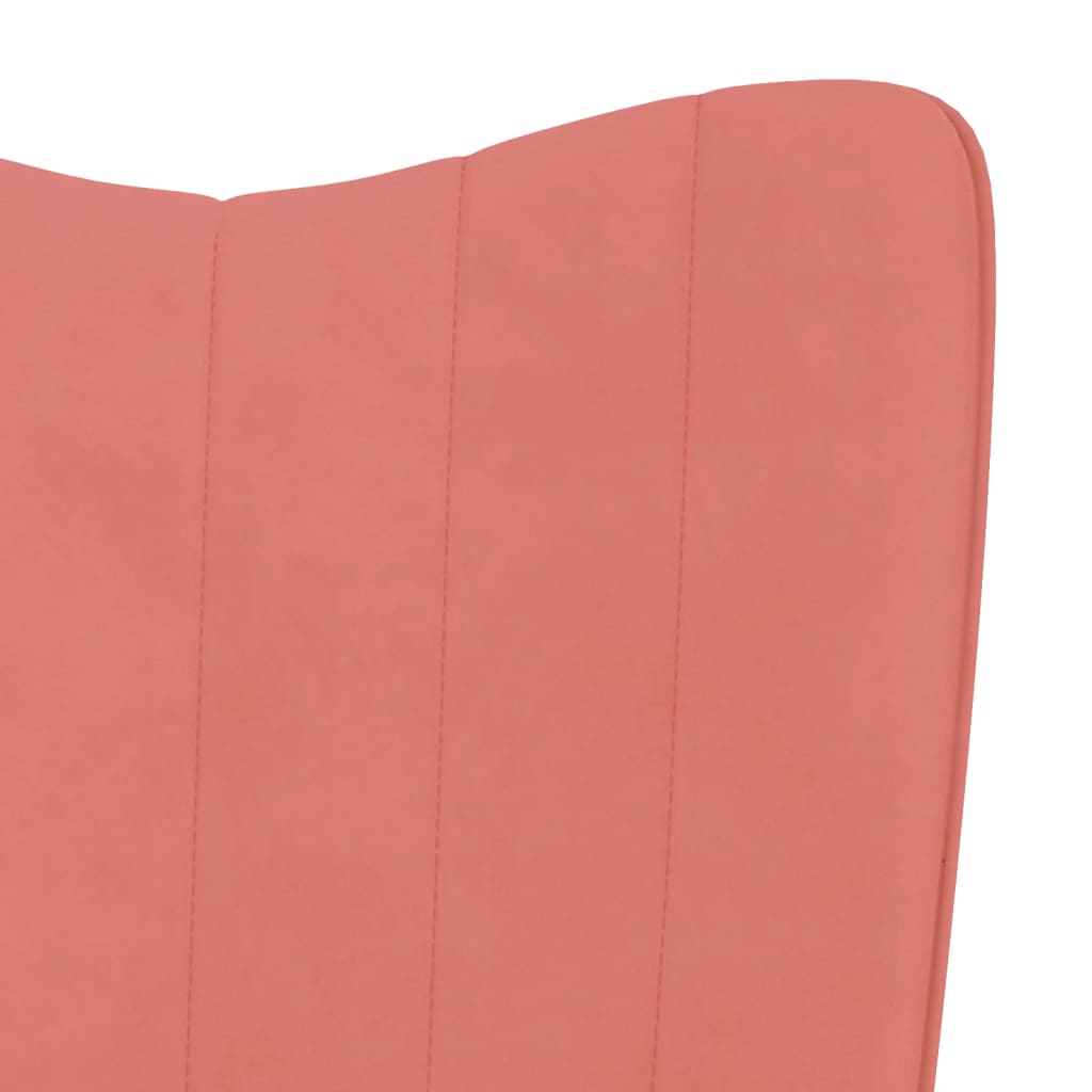 vidaXL Relaxačné kreslo s podnožkou ružové zamatové