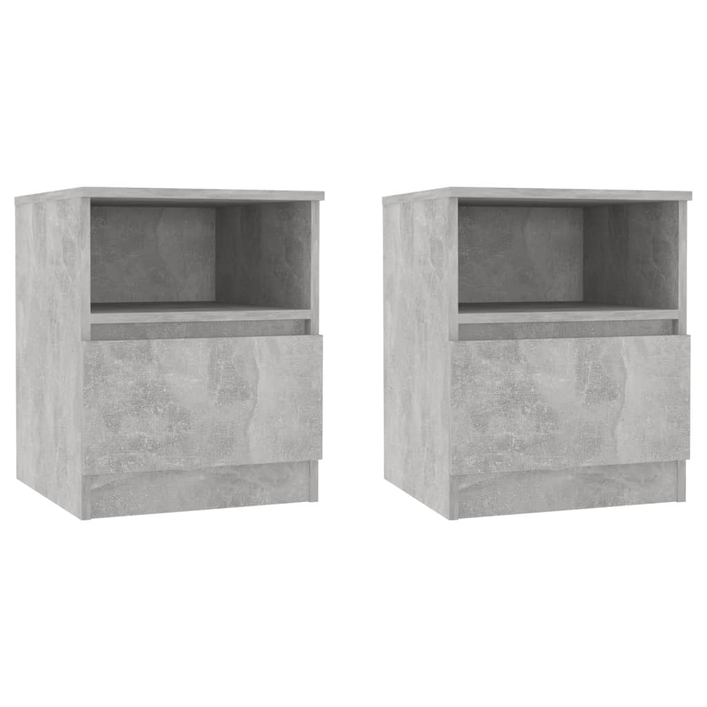 vidaXL Nočné stolíky 2 ks, betónovo sivé 40x40x50 cm, kompozitné drevo