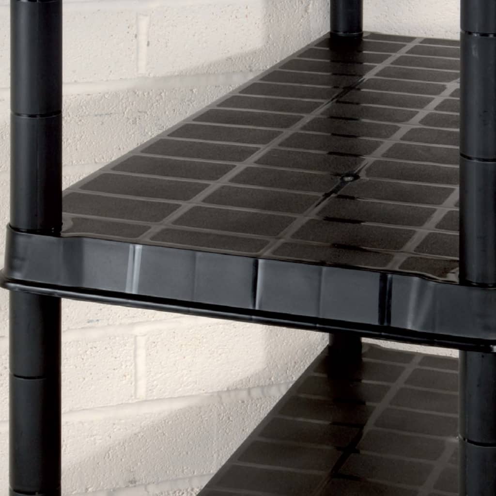 vidaXL Regál s 5 úložnými poličkami čierny 91,5x45,7x185 cm plastový