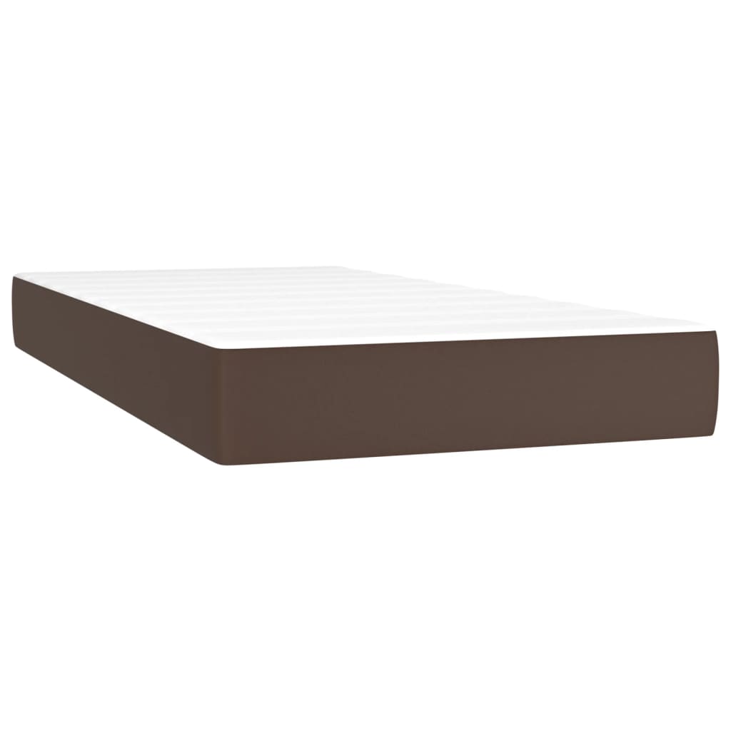 vidaXL Boxspring posteľ s matracom hnedá 90x200 cm umelá koža