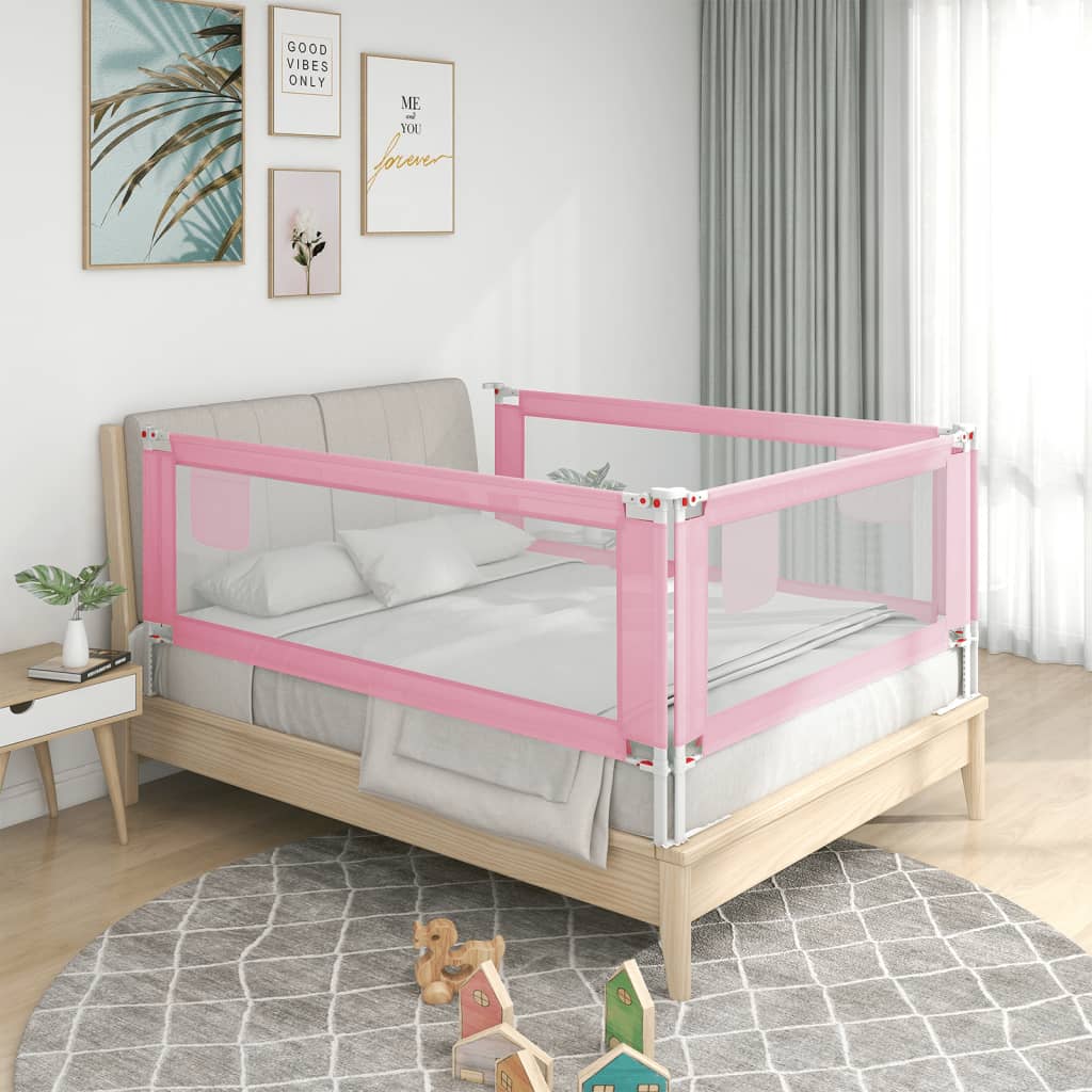 vidaXL Zábrana na detskú posteľ ružová 160x25 cm látka