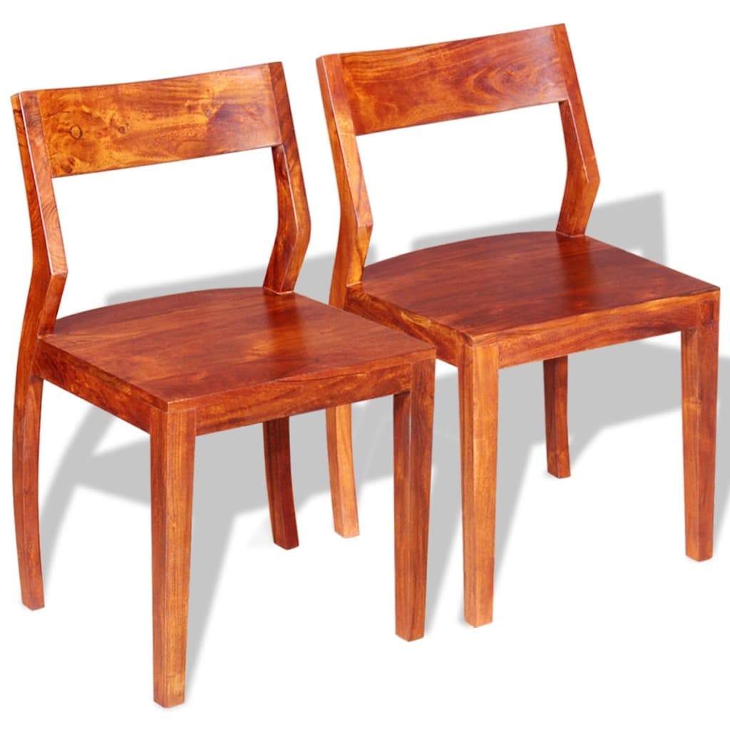vidaXL Jedálenské stoličky, 2 ks, akáciové a sheeshamové drevo