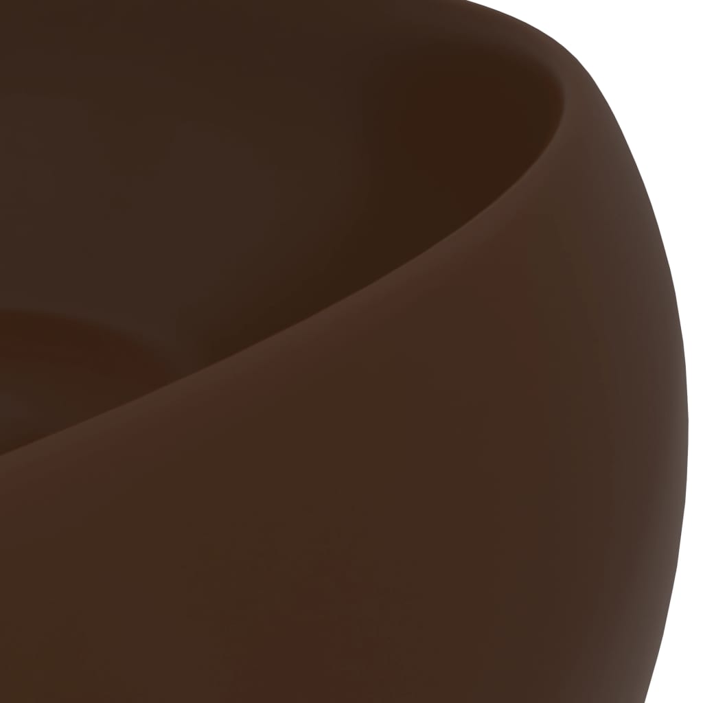 vidaXL Luxusné umývadlo, okrúhle, matné tmavohnedé 40x15 cm, keramika