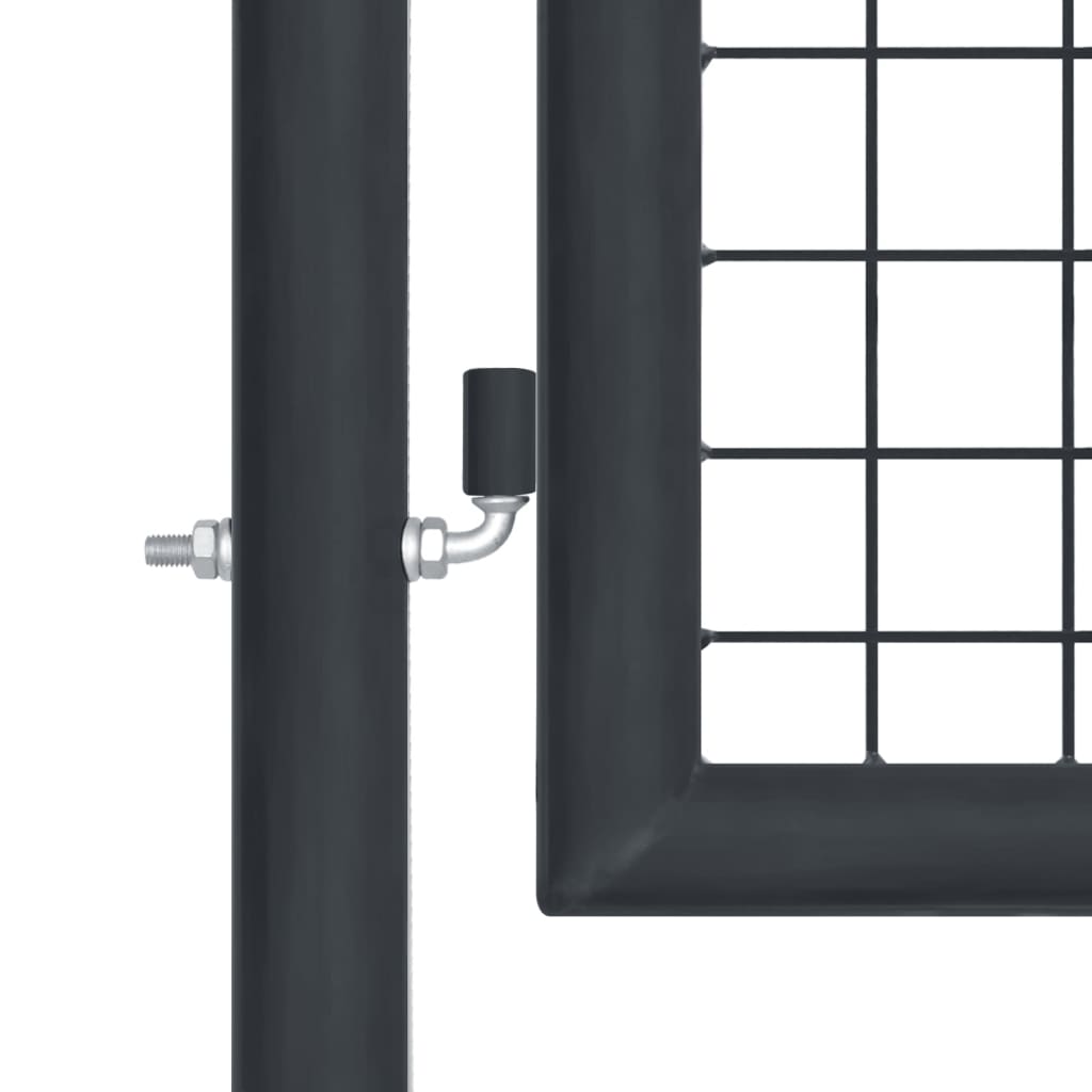 vidaXL Záhradná brána, pletivo, pozinkovaná oceľ 100x125 cm, sivá