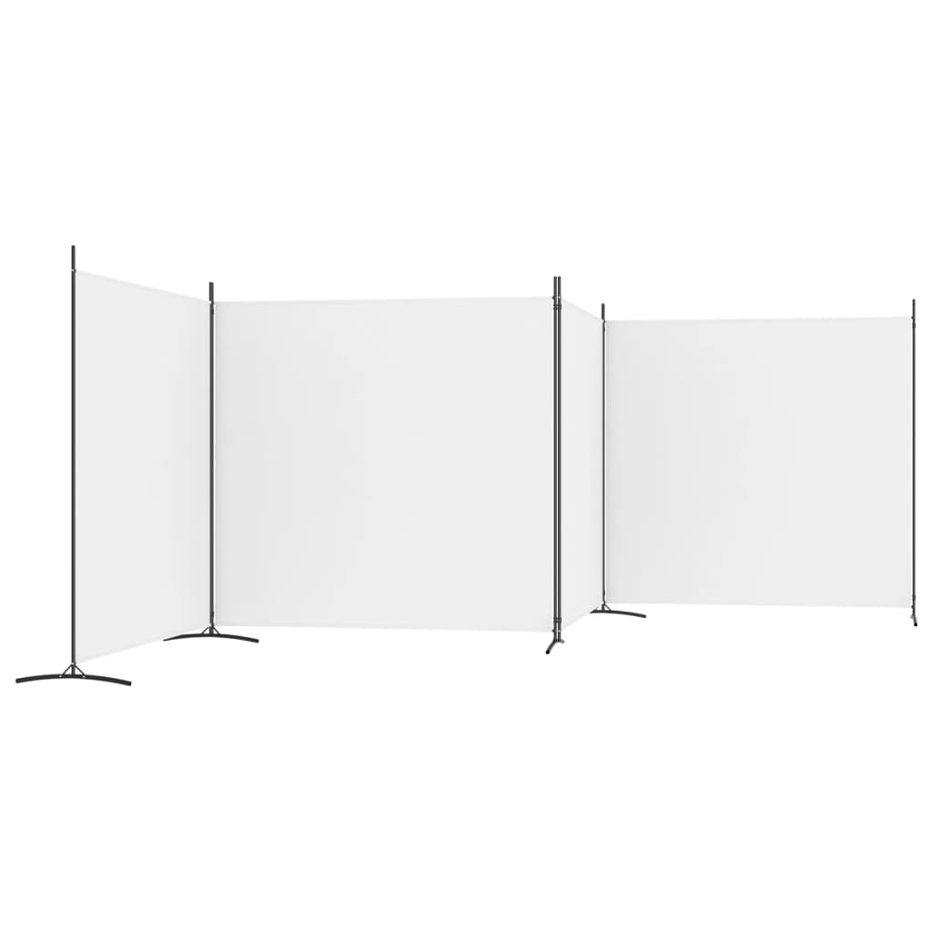 vidaXL 4-panelový paraván biely 698x180 cm látkový