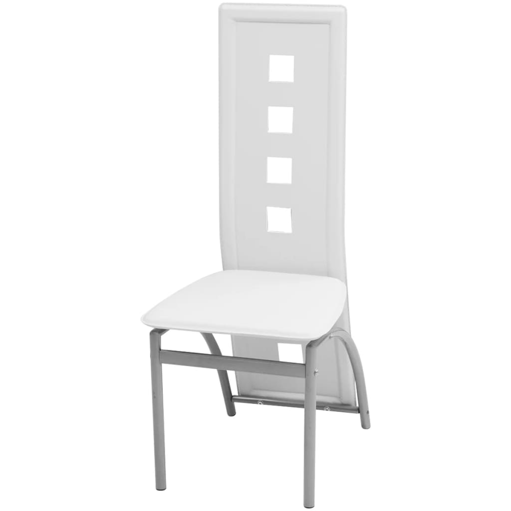 vidaXL Jedálenské stoličky 4 ks biele umelá koža