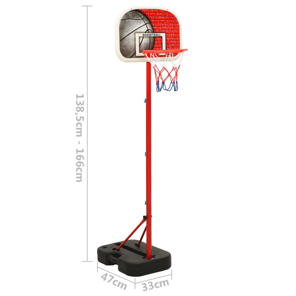 vidaXL Prenosná nastaviteľná basketbalová súprava 138,5-166 cm